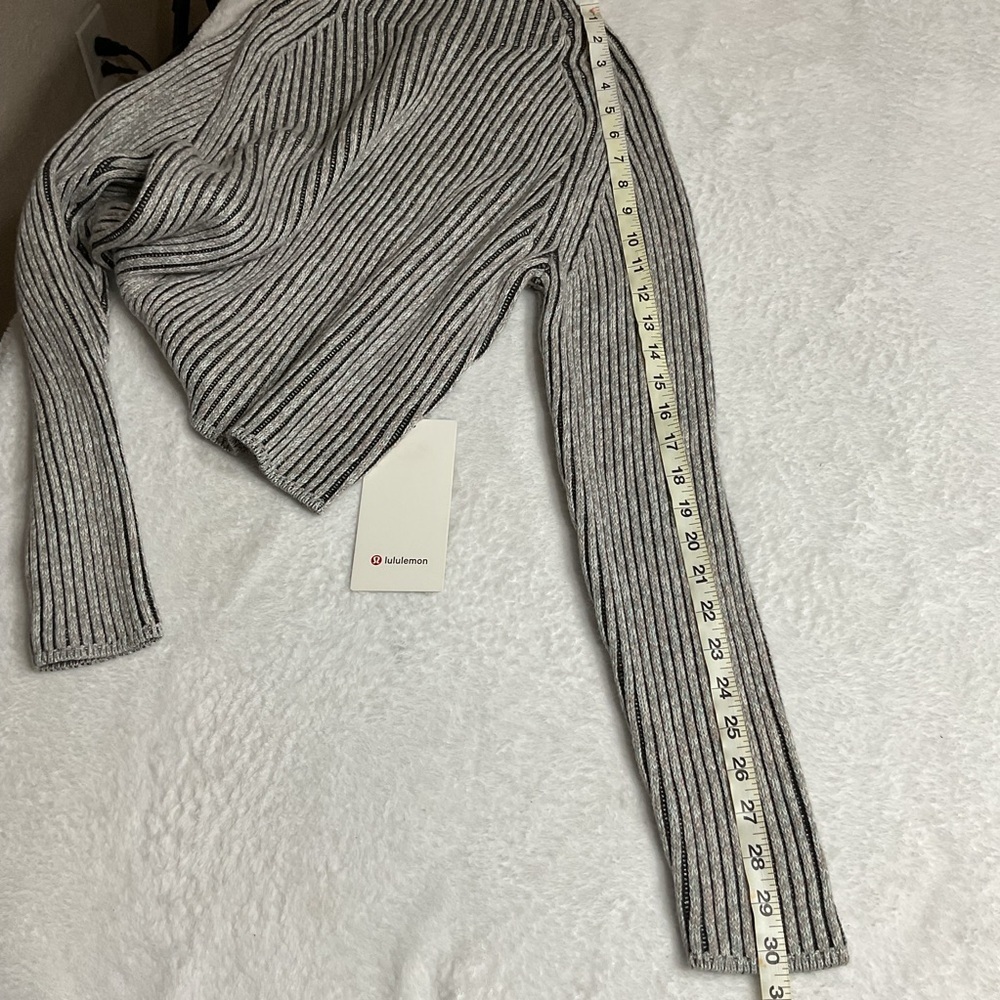 Lululemon Sweater Womens 0 Cotton Cashmere Blend Mock Neck Sweater gray Relaxed - Picture 14 of 15